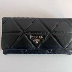 Prada Duffel Long Bifold Black Wallet